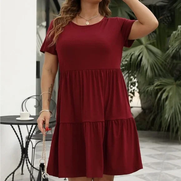NWT Nemidor Women's Short Sleeve Plus Size Plain T-Shirt dress SZ 18 - Picture 5 of 10